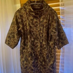 Women’s Brown Patterned Car Coat